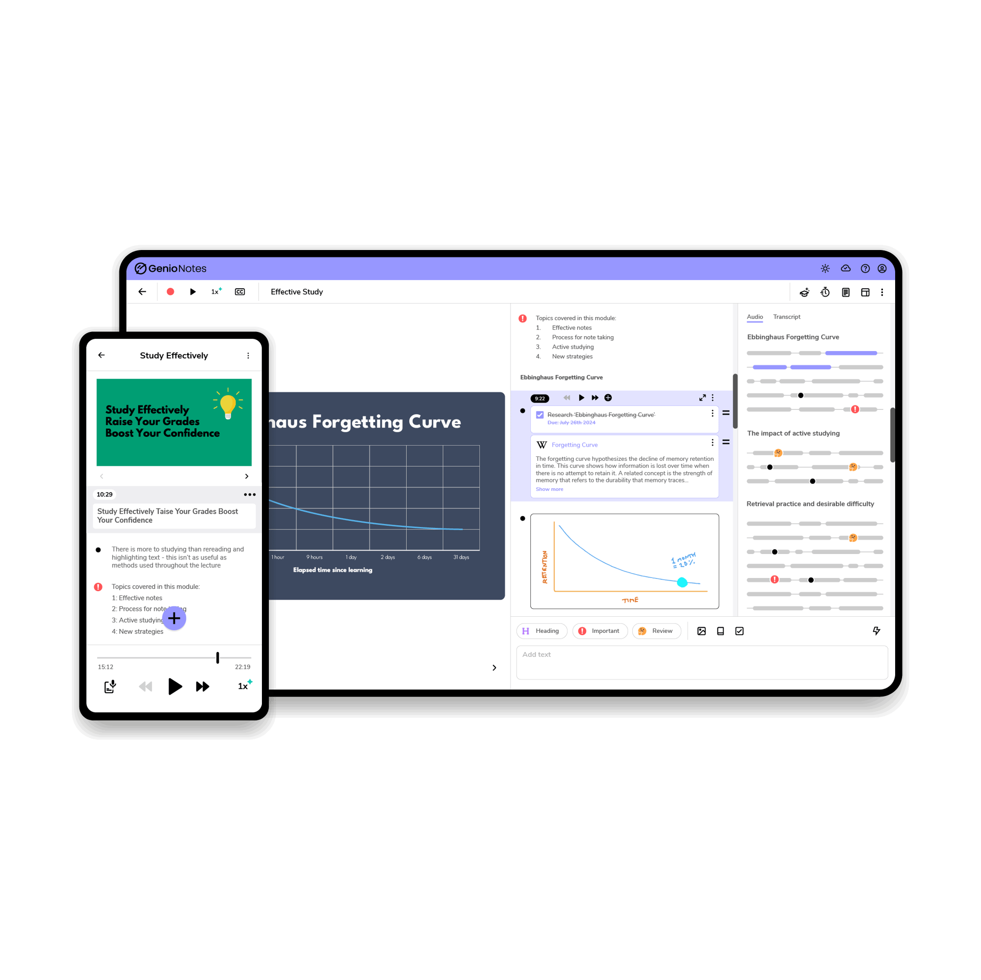Genio UI promo images NOTES PLAIN