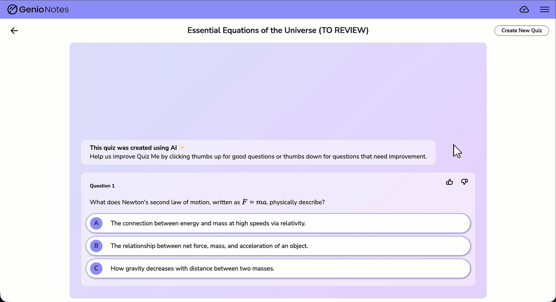 STEM formula support in Quiz Me
