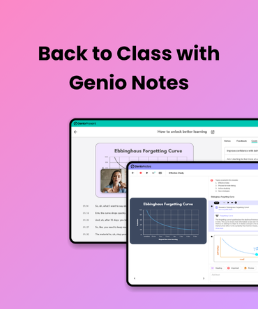 Back to Class with Genio Notes
