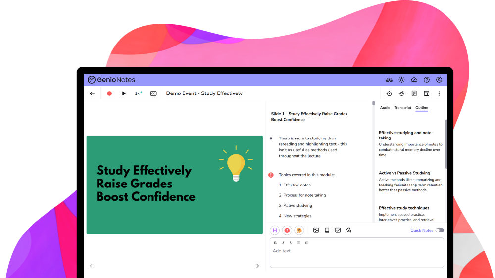 Genio Notes AI Outline hero (mobile)