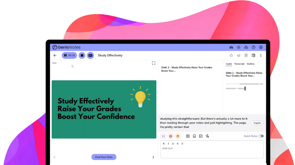 Genio Notes Live Captions hero (mobile)