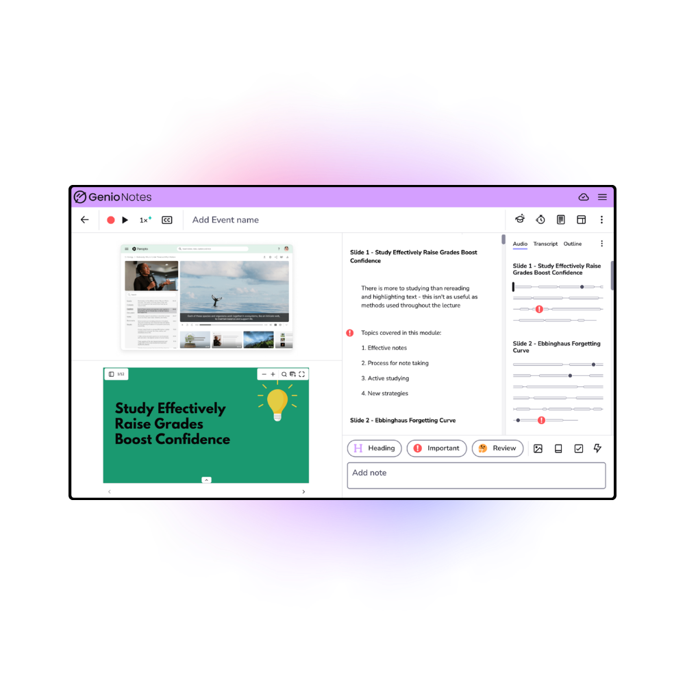 Genio Notes feature - Video Capture & Playback hero image