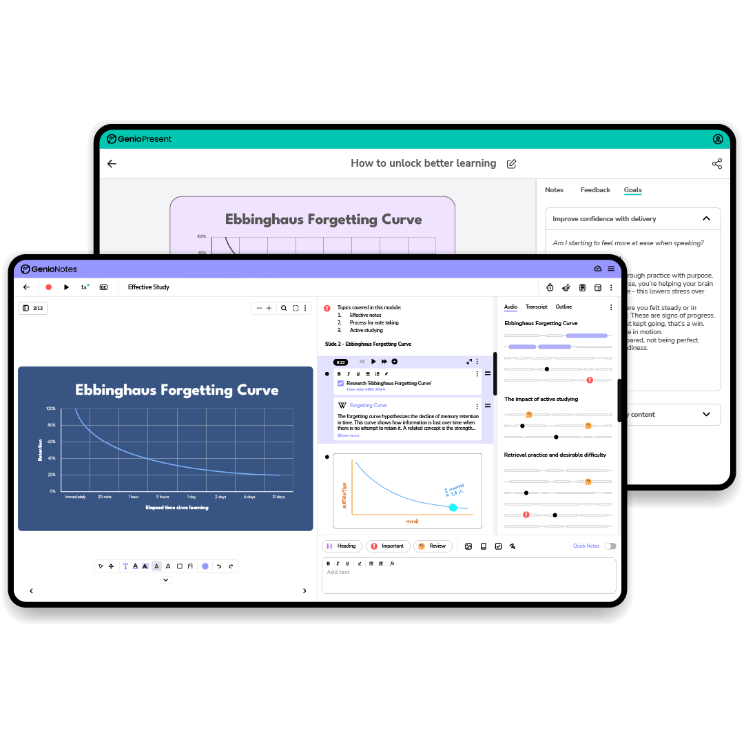 Genio UI promo image NOTES AND PRESENT 26